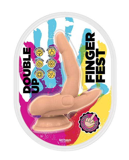 Shop Finger Fest Double Up Dildo - Flesh online
