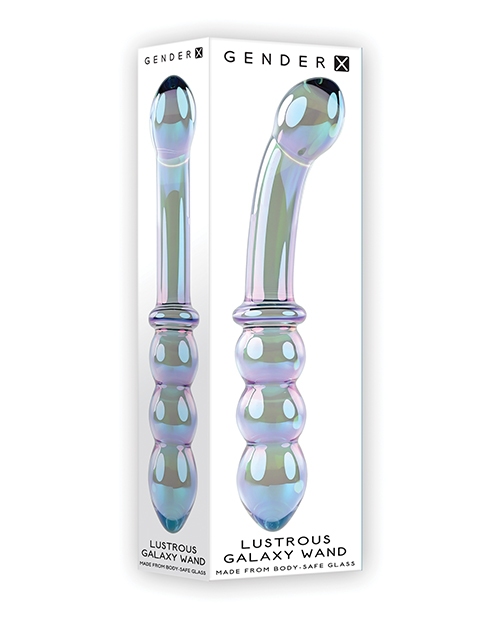 Shop Gender X Lustrous Galaxy Wand Dual Ended Glass Massager - Green online
