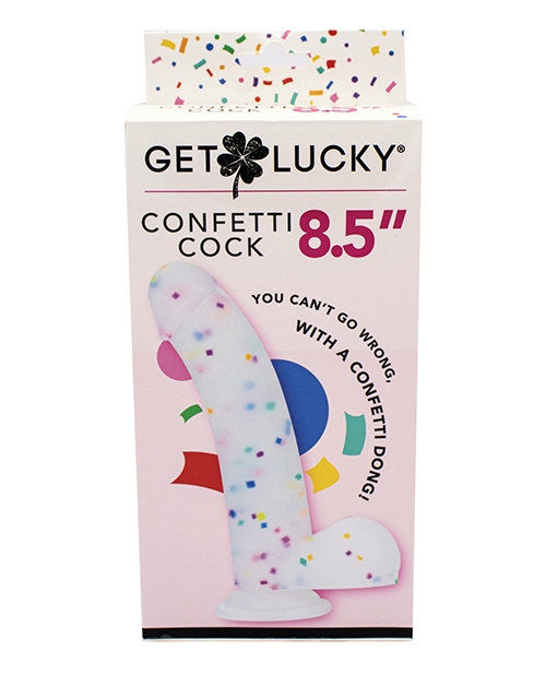Get Lucky 8.5" Real Skin Confetti Cock - Multi Color for sale