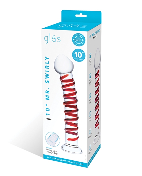 Shop Glas 10" Mr. Swirly Dildo - Red online