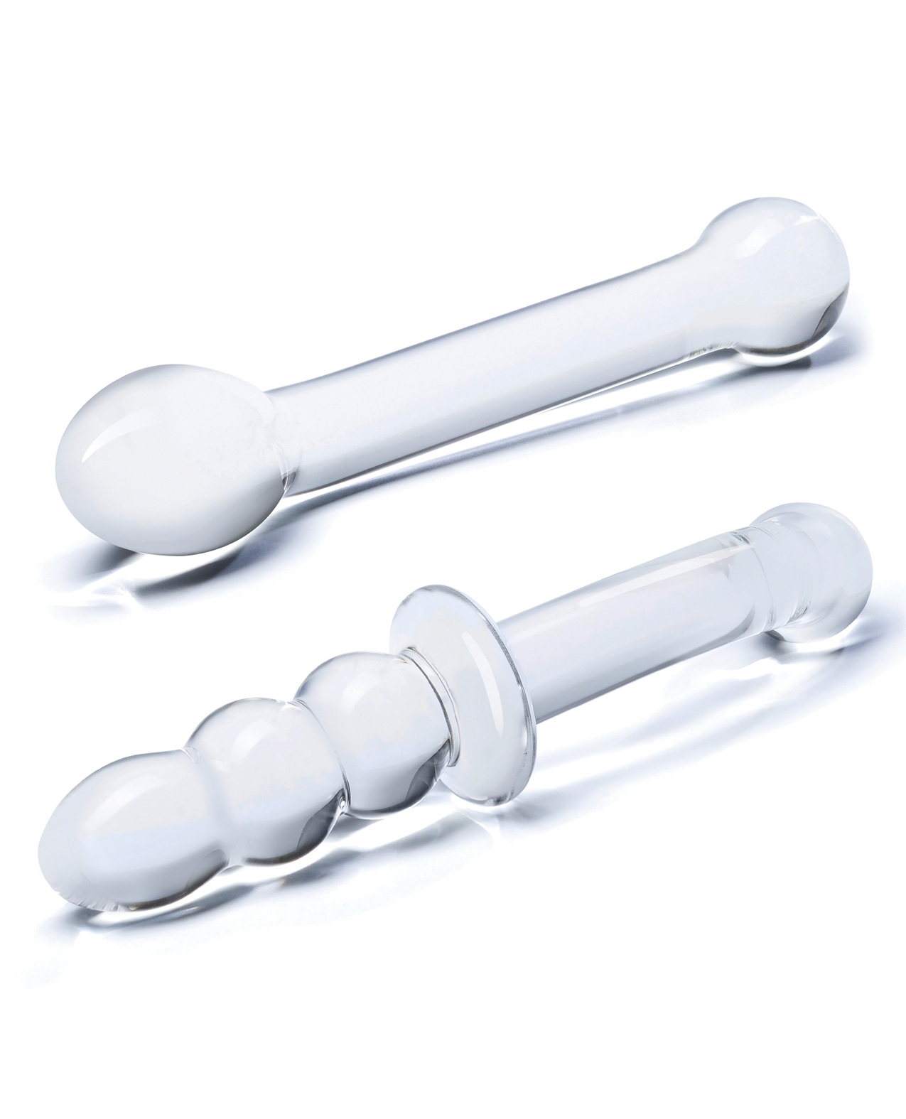 Glas 2 pc G-Spot Pleasure Glass Dildo Set - Clear for sale