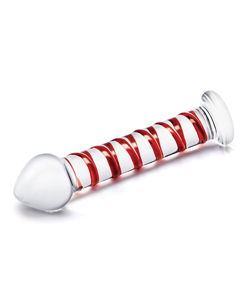 Glas 8" Mr. Swirly Glass Dildo - Red for sale