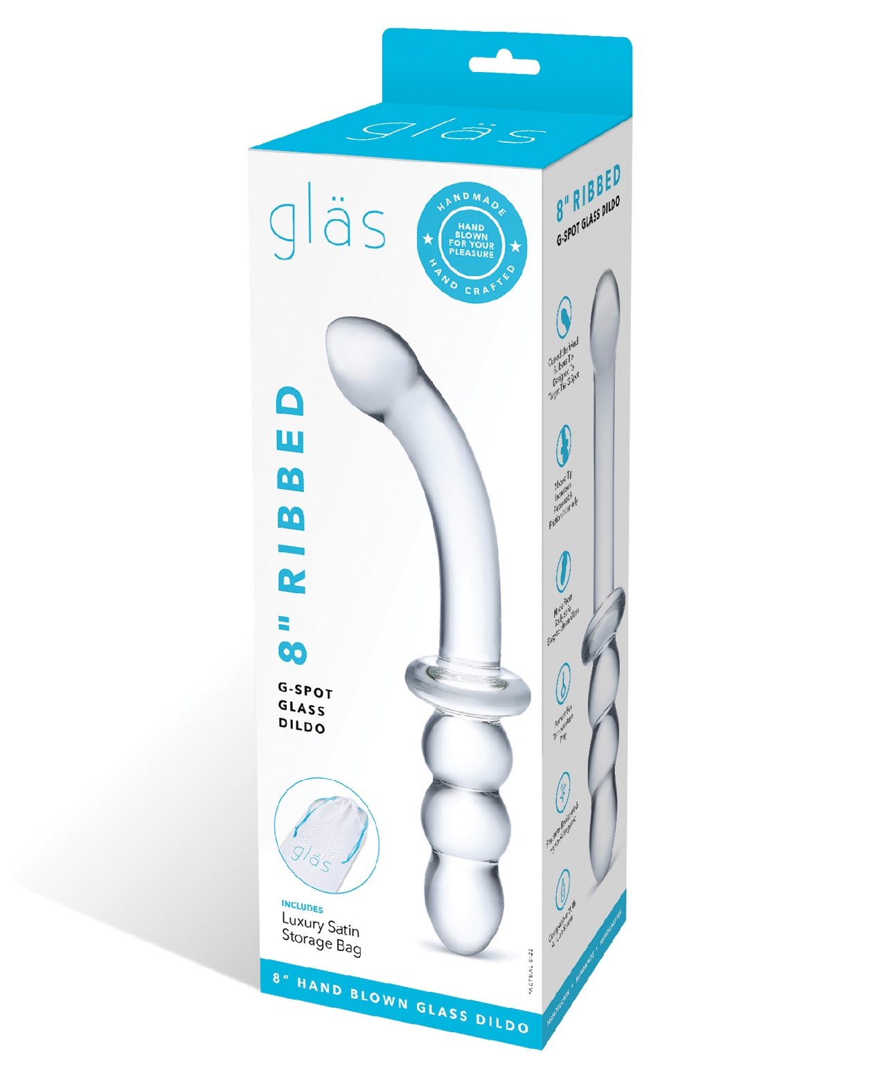 Shop Glas 8" Ribbed G-Spot Glass Dildo online