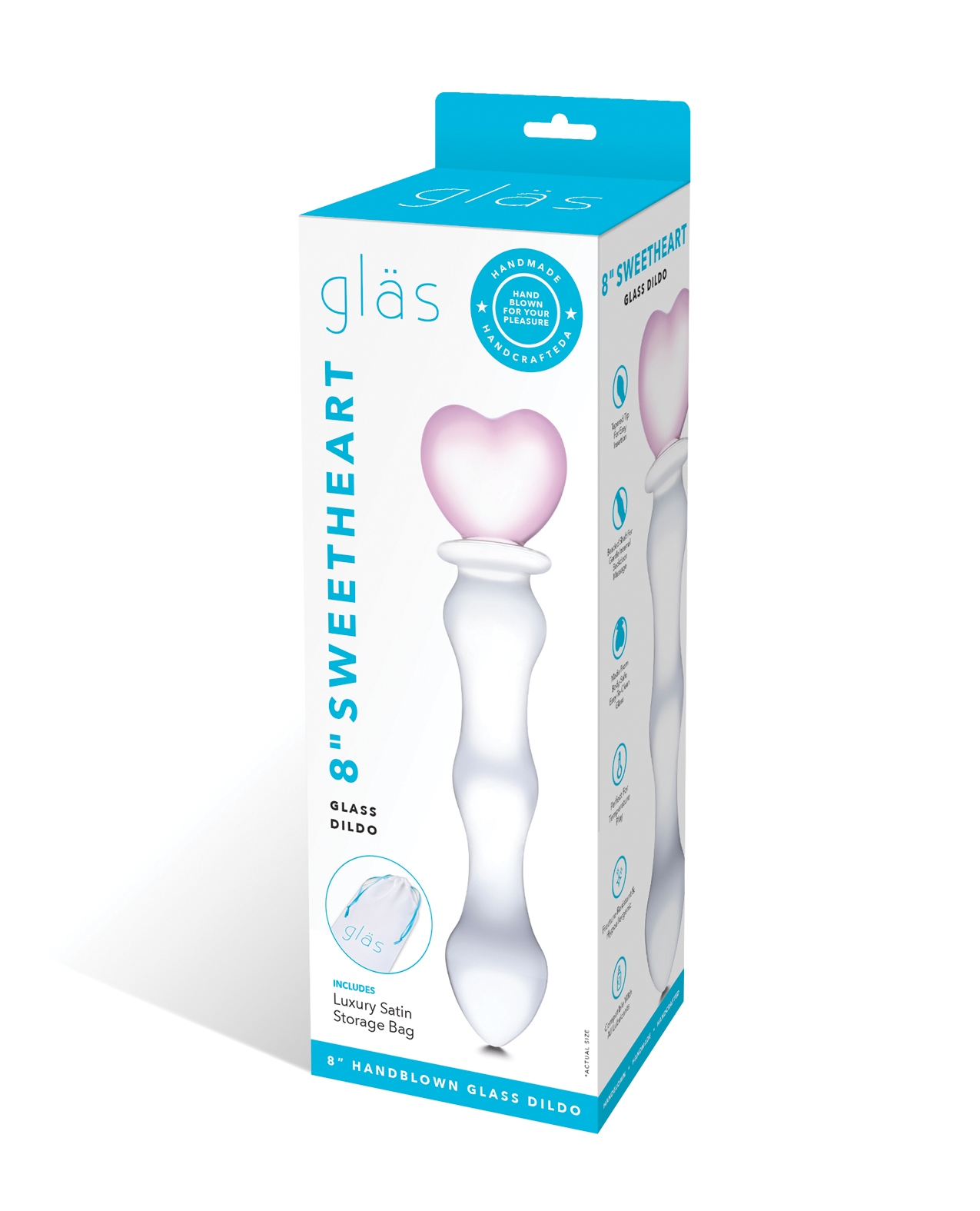 Shop Glas 8" Sweetheart Glass Dildo - Pink/Clear online