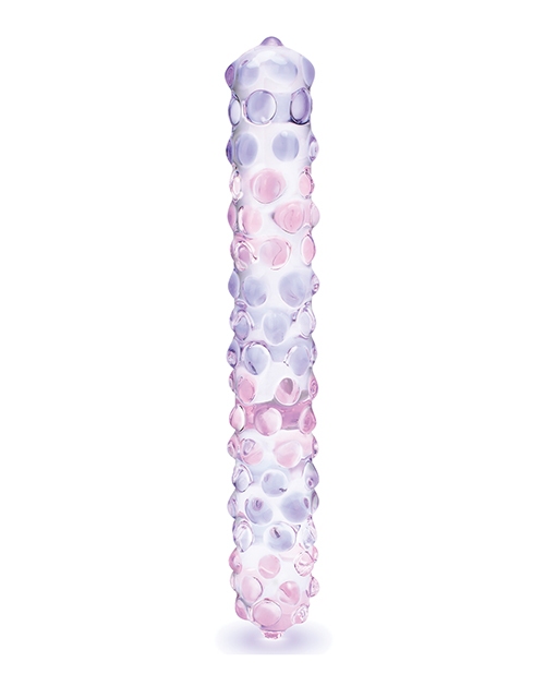 Order Glas 9" Purple Rose Nubby Glass Dildo - Purple/Pink online