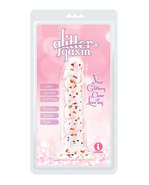 Shop Glittergasm 7.5" Swirls Dildo - Red/Gold/Orange online