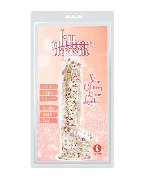 Shop Glittergasm 8.5" Ballsy Dildo - Red/Gold/Orange online