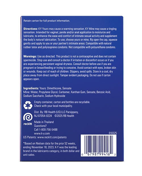Order K-Y Yours + Mine Lubrication Combo Pack - 1.69 oz Bottles online