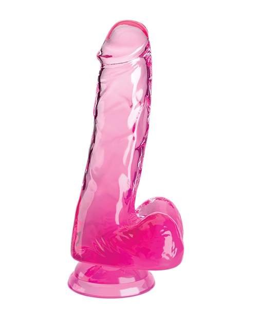 Order King Cock Clear 6" Cock w/Balls - Pink online