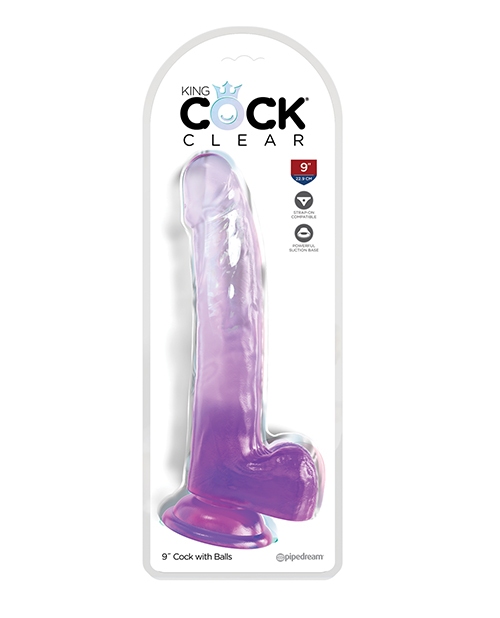 Shop King Cock Clear 9" Cock w/Balls - Purple online