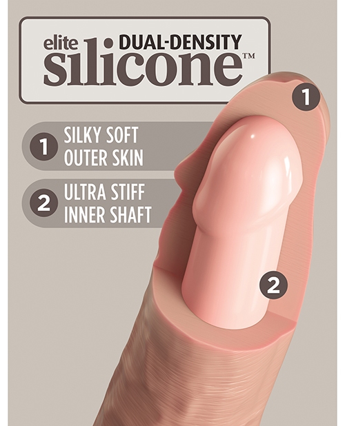 Shop King Cock Elite 7" Dual Density Silicone Cock - Light