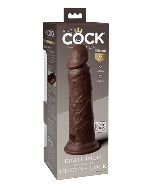 Order King Cock Elite 8" Dual Density Silicone Cock - Brown online