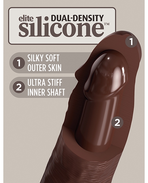 Shop King Cock Elite 8" Dual Density Silicone Cock - Brown