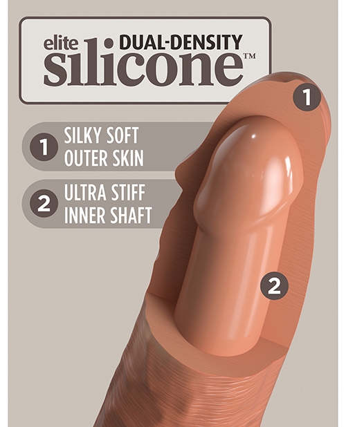 Shop King Cock Elite 8" Dual Density Silicone Cock - Tan