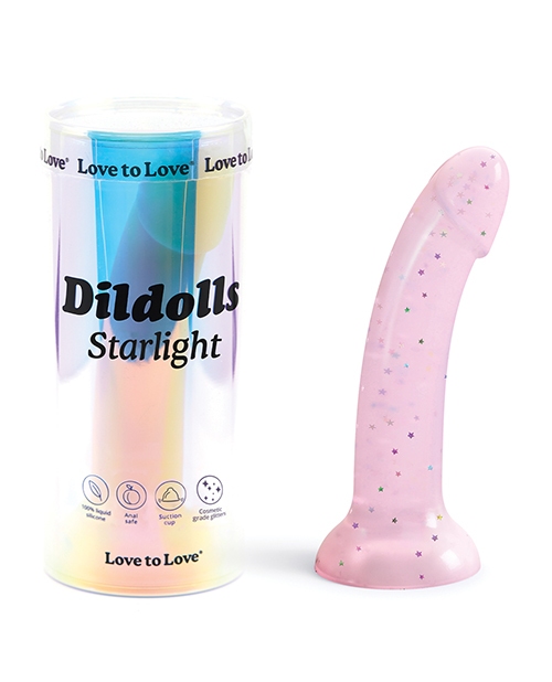 Shop Love to Love Curved Suction Cup Dildolls Starlight - Pink online