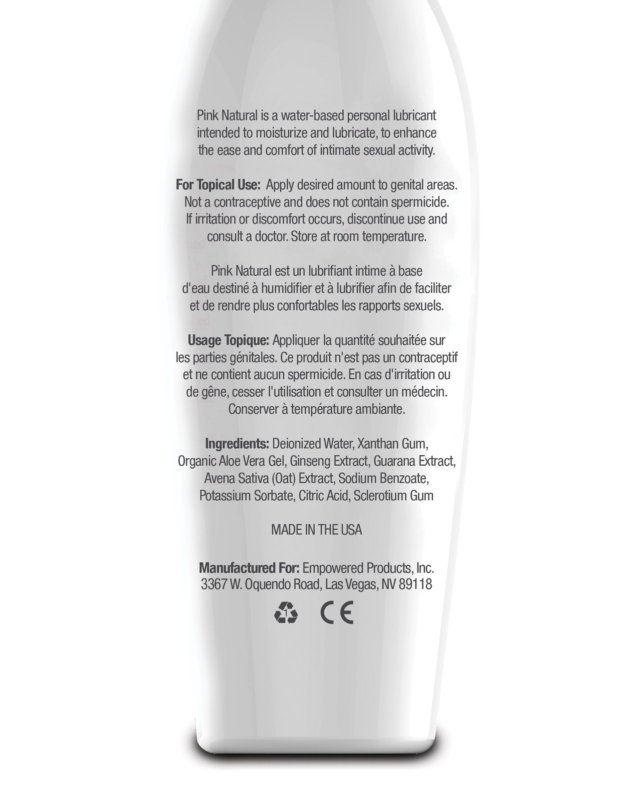 Order Pink Natural Water Based Lubricant for Women - 4.7 oz online