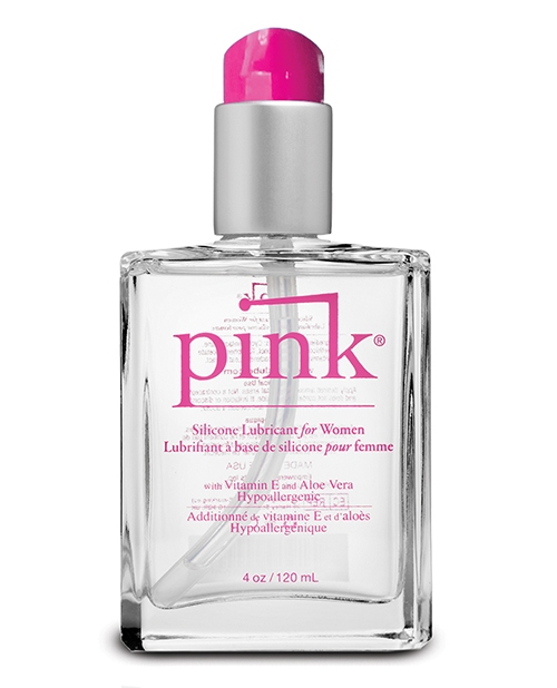 Order Pink Silicone Lube - 4 oz Glass Bottle online