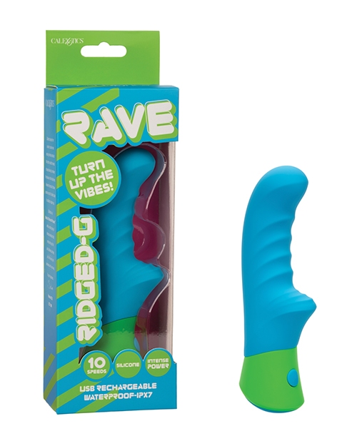 Shop Rave Ridged-G Massager w/Rippled Shaft & Stimulator - Blue/Green online