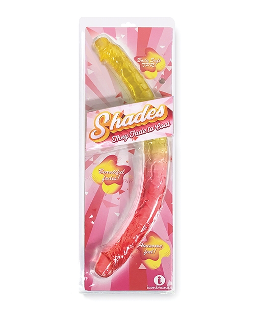 Shop Shades Jelly TPR Gradient Double Dong - Pink/Yellow online