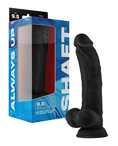 Shop Shaft Model C Flexskin Liquid Silicone 9.5" Curved Dong w/Balls - Black online