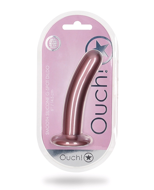 Shop Shots Ouch 6" Smooth G-Spot Dildo - Rose Gold online
