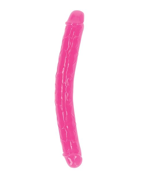Order Shots RealRock 12" Double Dong Glow in the Dark - Neon Pink online