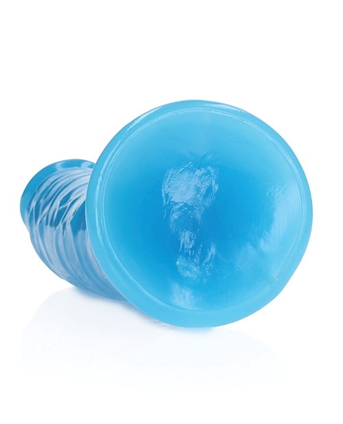 Buy RealRock Shots RealRock 7" Slim Dildo Glow in the Dark - Neon Blue