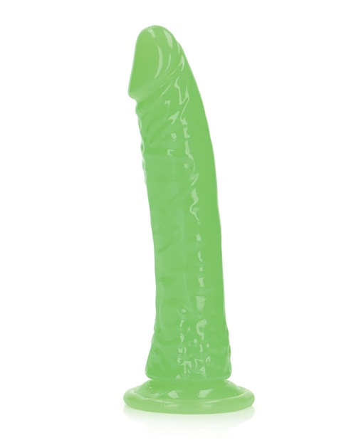 Order Shots RealRock 7" Slim Dildo Glow in the Dark - Neon Green online
