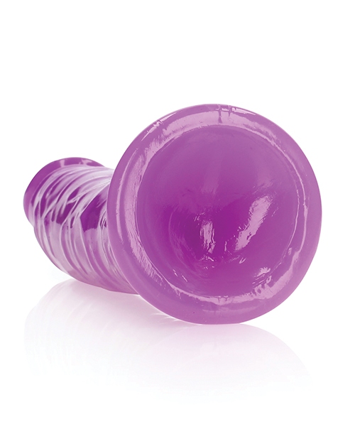 Shop Shots RealRock 8" Slim Dildo Glow in the Dark - Neon Purple
