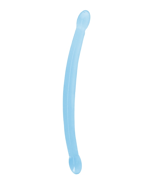 Order Shots RealRock Crystal Clear 17" Double Dildo - Blue online