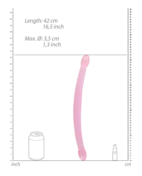 Buy RealRock Shots RealRock Crystal Clear 17" Double Dildo - Pink
