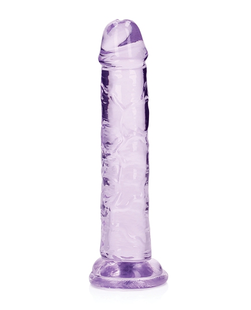 Order Shots RealRock Crystal Clear 6" Straight Dildo w/Suction Cup - Purple online