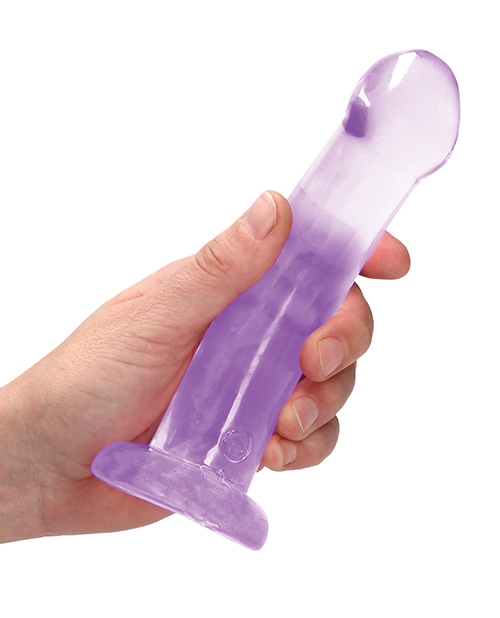 Buy RealRock Shots RealRock Crystal Clear 7" Dildo - Purple