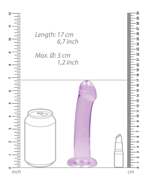 Shop Shots RealRock Crystal Clear 7" Dildo - Purple