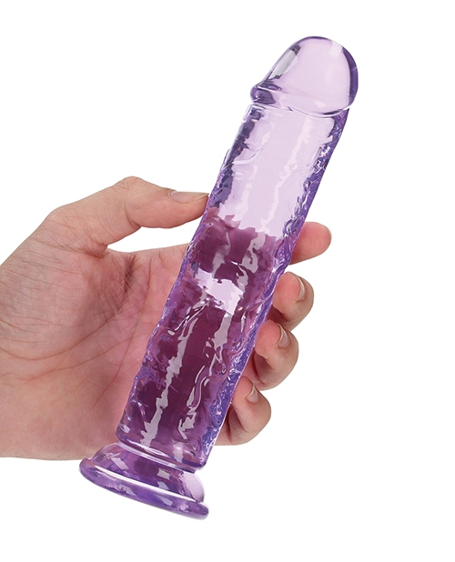 Buy RealRock Shots RealRock Crystal Clear 7" Straight Dildo w/Suction Cup - Purple