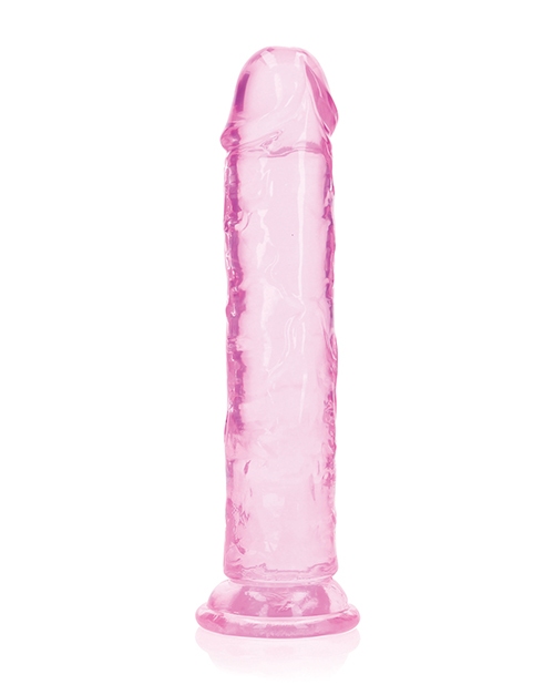 Shots RealRock Crystal Clear 8" Straight Dildo w/Suction Cup - Pink for sale