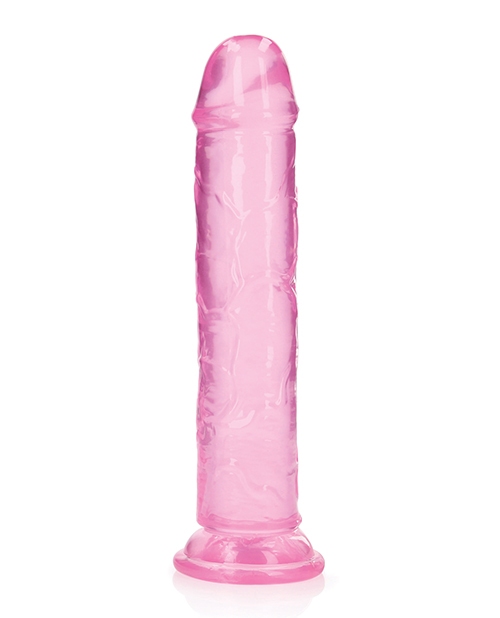 Shots RealRock Crystal Clear 9" Straight Dildo w/Suction Cup - Pink for sale
