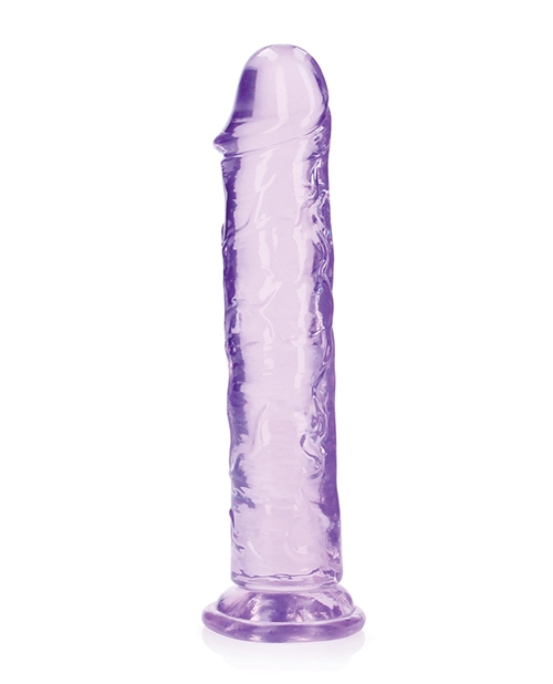 Order Shots RealRock Crystal Clear 9" Straight Dildo w/Suction Cup - Purple online