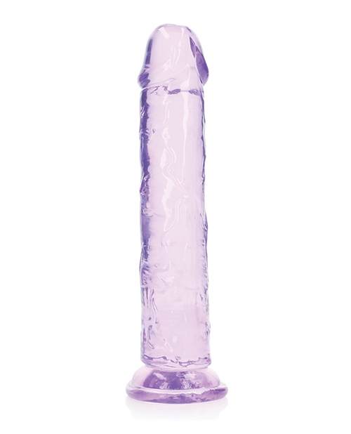 Shots RealRock Crystal Clear 9" Straight Dildo w/Suction Cup - Purple for sale