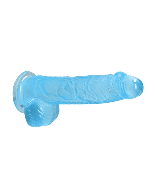 Shots RealRock Realistic Crystal Clear 6" Dildo w/Balls - Blue for sale