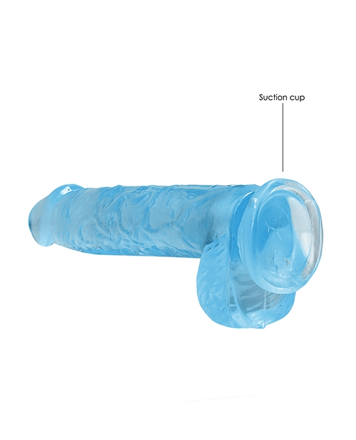 Buy RealRock Shots RealRock Realistic Crystal Clear 6" Dildo w/Balls - Blue