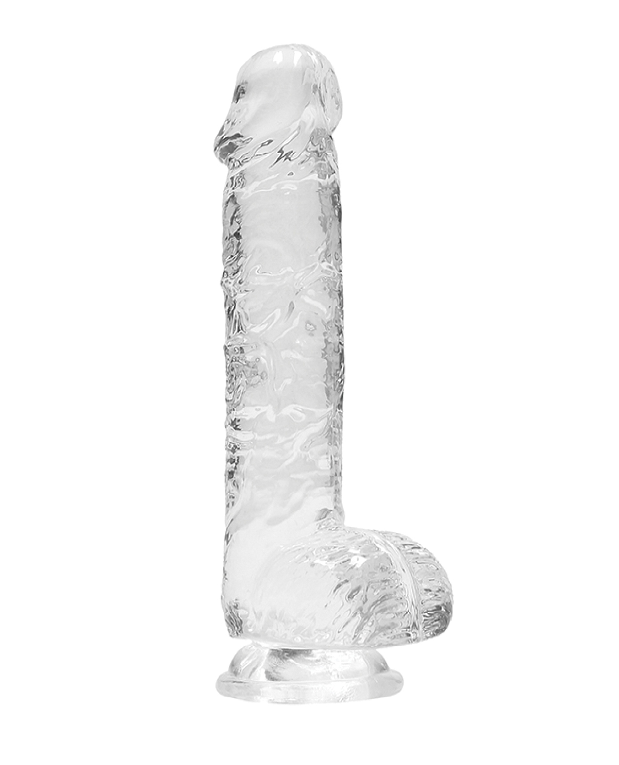 Order Shots RealRock Realistic Crystal Clear 6" Dildo w/Balls - Transparent Clear online