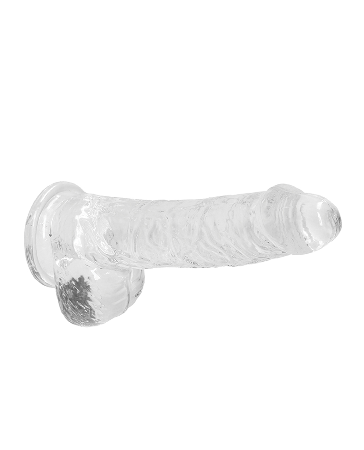 Shots RealRock Realistic Crystal Clear 6" Dildo w/Balls - Transparent Clear for sale