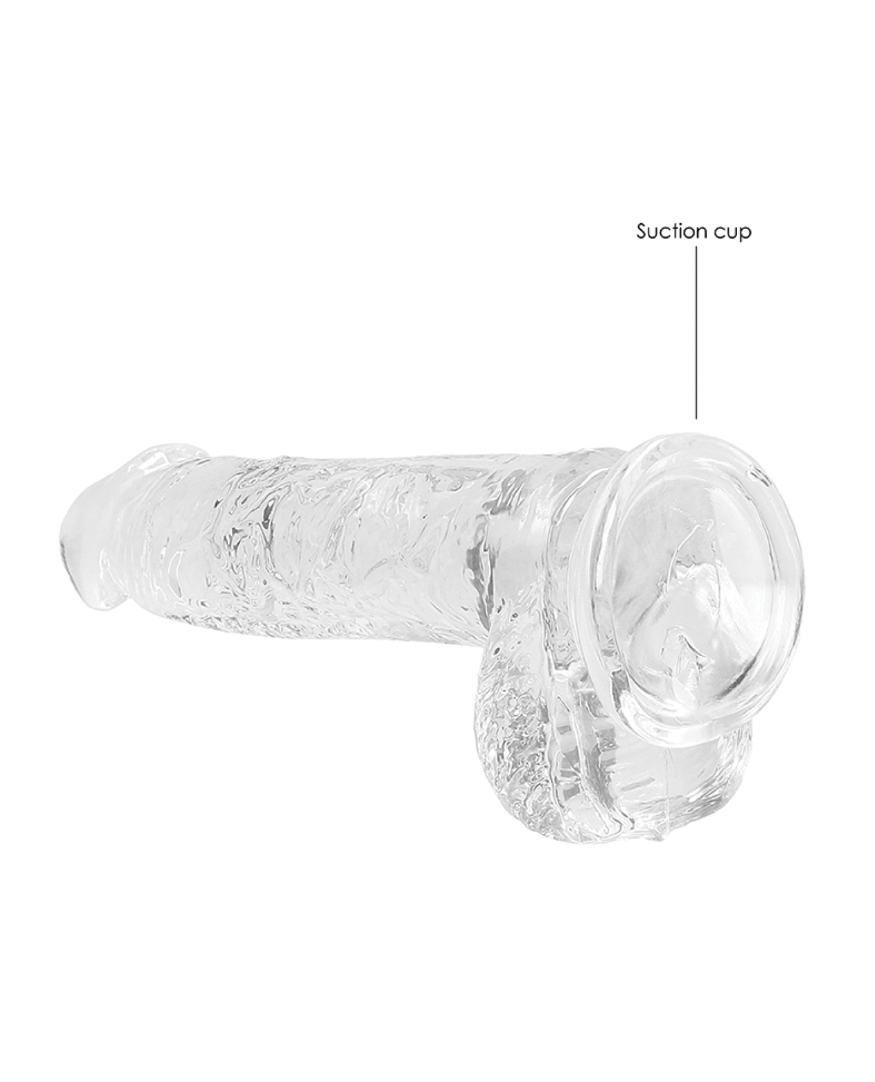 Buy RealRock Shots RealRock Realistic Crystal Clear 6" Dildo w/Balls - Transparent Clear