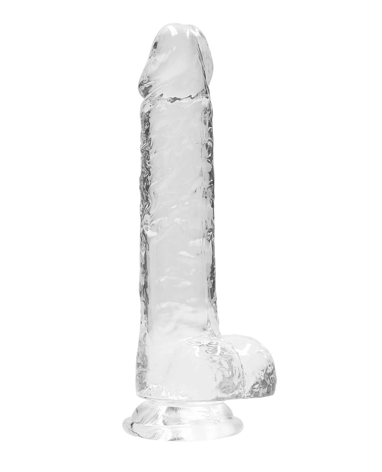 Order Shots RealRock Realistic Crystal Clear 8" Dildo w/Balls - Transparent Clear online