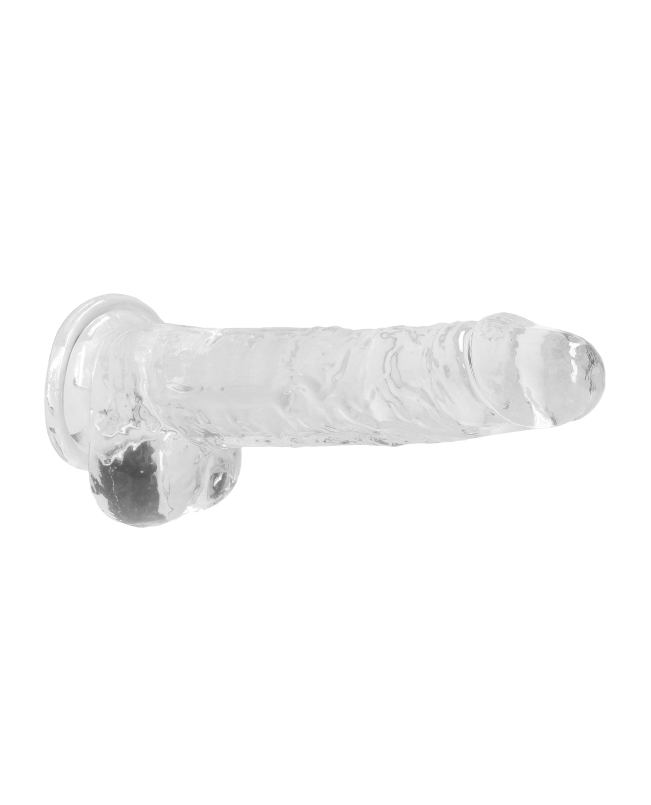 Shots RealRock Realistic Crystal Clear 8" Dildo w/Balls - Transparent Clear for sale