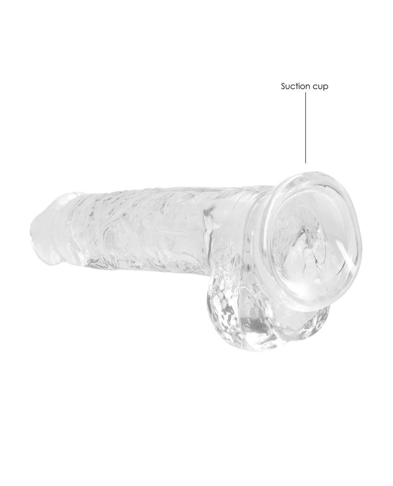 Buy RealRock Shots RealRock Realistic Crystal Clear 8" Dildo w/Balls - Transparent Clear