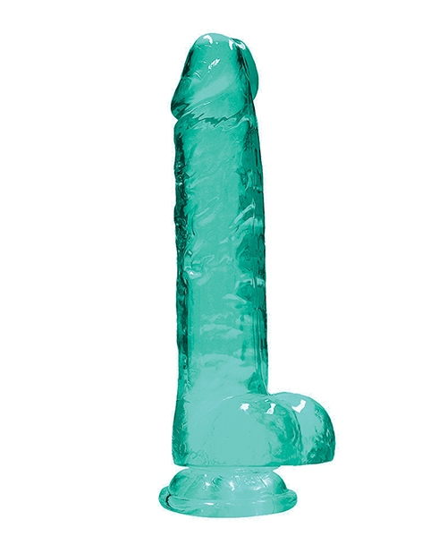 Order Shots RealRock Realistic Crystal Clear 8" Dildo w/Balls - Turquoise online