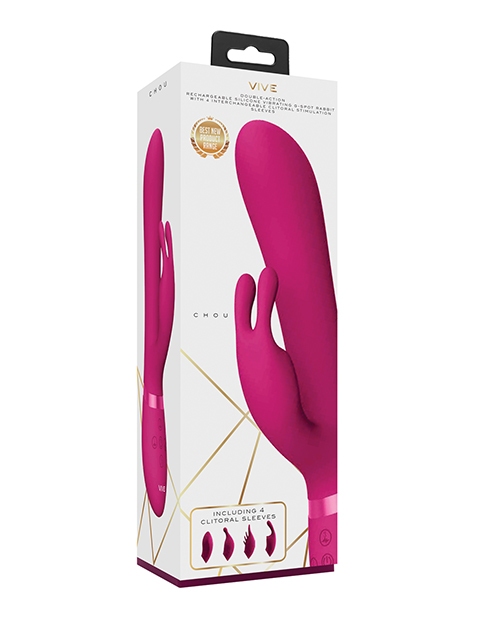 Shop Shots Vive Chou G-Spot Rabbit w/Interchangeable Clitoral Attachments - Pink online