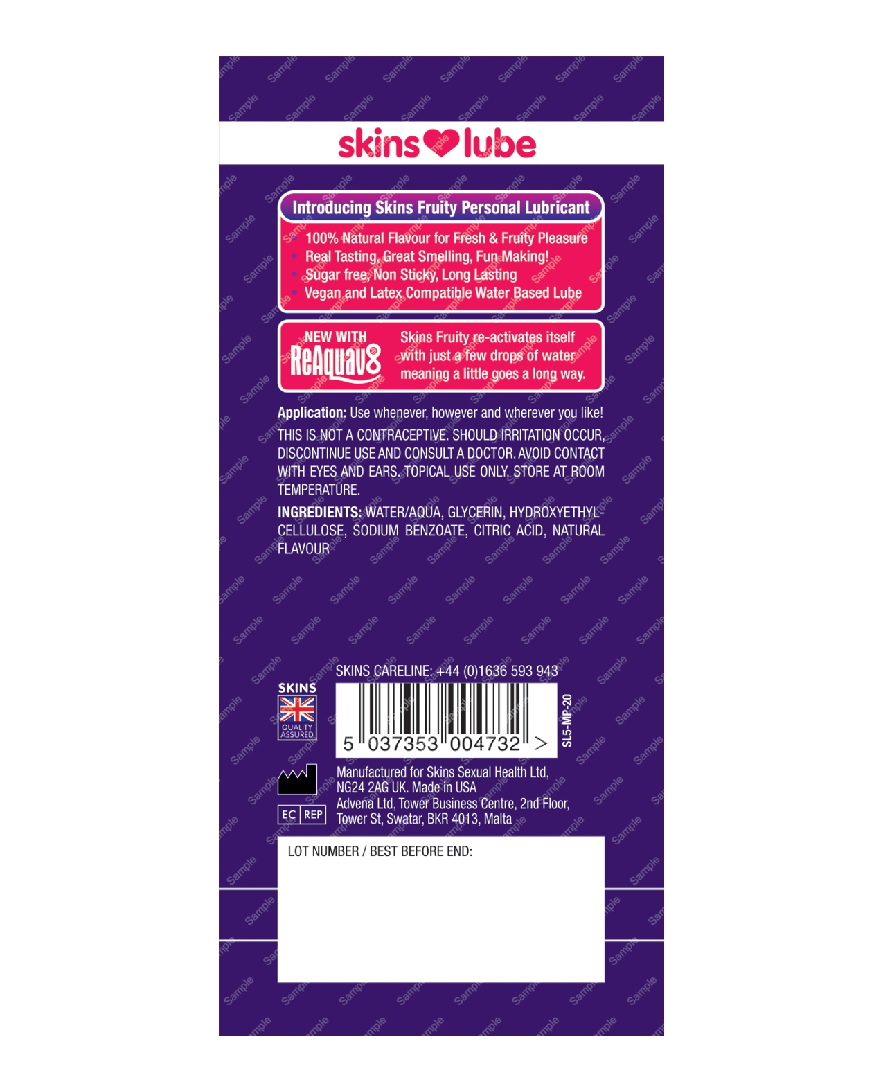 Order Skins Water Based Lubricant - 5 ml Foil Mango & Passionfruit online